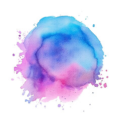 Watercolor paint splash isolated on white or transparent background.