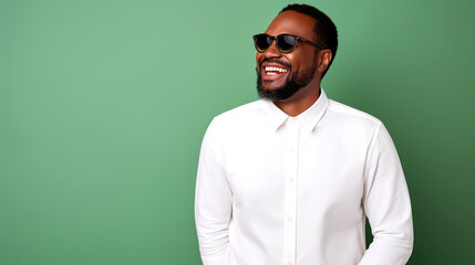 Obraz premium Dynamic African Man Portrait for Commercial Use: Vibrant, Stylish, and Marketable