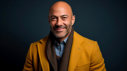 Confident Mid-Aged European Man: Professional Business Portrait on Solid Color Background