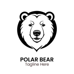 polar bear mascot logo vector design illustration