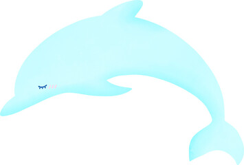 Cute dolphin watercolor 