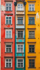 Fototapeta na wymiar Collage of colorful windows of Prague, Czech Republic