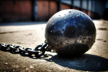 Ball and chain for a prisoner