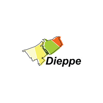 Dieppe map. vector map of France capital Country colorful design, illustration design template on white background