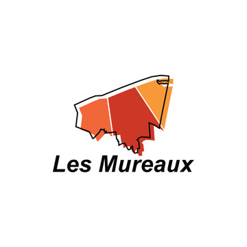 Les Mureaux City of France map vector illustration, vector template with outline graphic sketch style isolated on white background