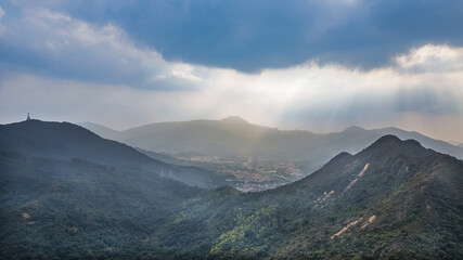 Fototapeta premium the hill, countryside near Fanling Hong Kong Jan 20 2024