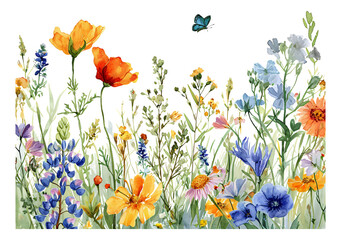 Watercolor hand-painted flowers