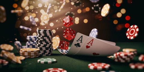 Glücksspiel im Casino - obrazy, fototapety, plakaty
