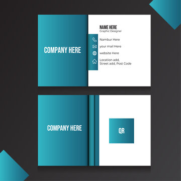Executive Classic Business Contact Card,stylish blue wave business card vector design