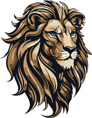 lion head isolated on white