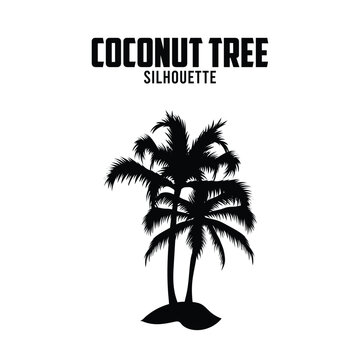 oconut tree Silhouette vector stock illustration, Palm Tree silhoutte