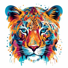 Fototapeta premium Leopard Abstract Colorful Animal God Bright Artistic Fantasy Mystique Digital Generated Illustration