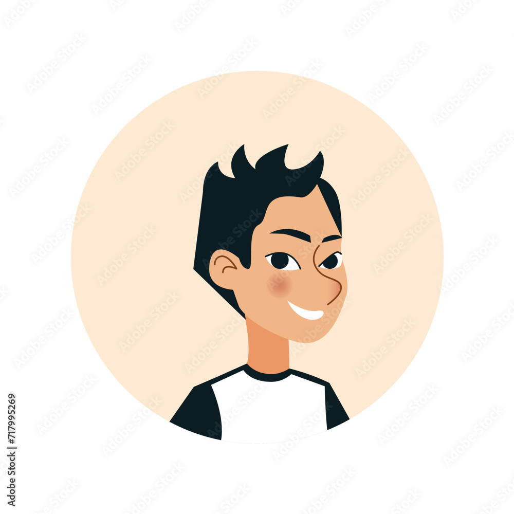 Poster avatar of person of different race. this design effectively uses the clean white background to empha