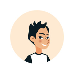 Avatar of person of different race. This design effectively uses the clean white background to emphasize the man's avatar, fostering a sense of representation and unity. Vector illustration.