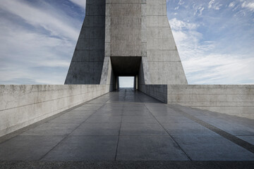 Empty concrete floor for parking. 3d rendering of abstract exterior architecture background. © MIRROR IMAGE STUDIO