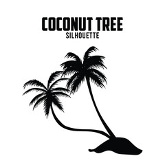 oconut tree Silhouette vector stock illustration, Palm Tree silhoutte