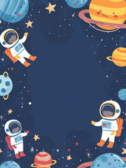 Friendly Astronauts and Planets in a Paper Art Universe: Great for Kids' Birthday Party, Greeting Cards and Room Decor