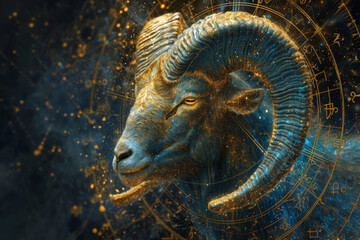Horoscope - capricorn zodiac against an astral background - obrazy, fototapety, plakaty