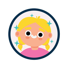 Cute avatar of child in cartoon design. This design of child's avatar exudes cuteness and charm, making it heartwarming choice for educational materials, or digital platforms. Vector illustration.