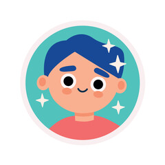 Cute avatar of child in cartoon design. A lovable design feature a child's avatar, inviting viewers to immerse themselves in the delightful and innocent world it represents. Vector illustration.