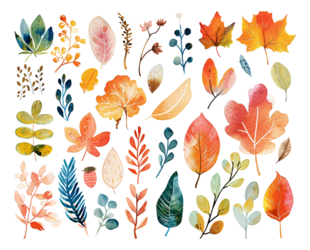 Watercolor style plant hand drawing