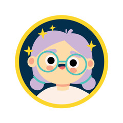 Cute avatar of child in cartoon design. This design of this child's avatar adds an element of wonder and imagination, making it an ideal choice for children's books or websites. Vector illustration.