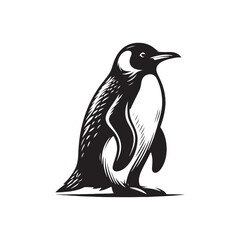 Arctic Elegance: Penguin Silhouette Series Capturing the Graceful Movements of Antarctic Avian Residents - Penguin Illustration - Penguin Vector
