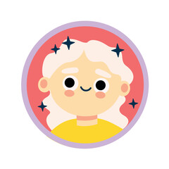 Cute avatar of child in cartoon design. In this artwork, the child's avatar takes center stage with its endearing and charming design. Vector illustration.