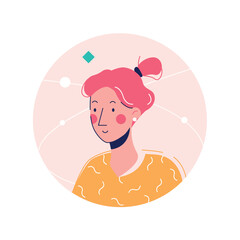 Students avatar in cartoon design. This design of young person's avatar adds an element of approachability and relevance to educational process. Vector illustration.
