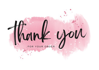 Pink Thank you for your order card design.Thanks card for online business. Vector design