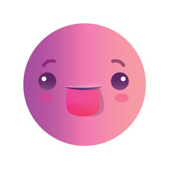 Emoji avatar in colorful style. This artwork features an adorable avatar of pink emoji, showcasing a collection of funny and expressive emotions. Vector illustration.