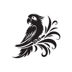 Tropic Twilight: Parrot Silhouettes Series Capturing the Mystical Transition from Day to Night - Parrot Illustration - Parrot Vector
