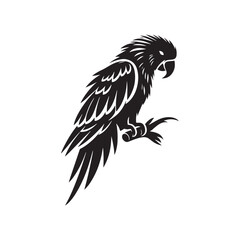 Tropic Twilight: Parrot Silhouette Series Capturing the Mystical Transition from Day to Night - Parrot Illustration - Parrot Vector
