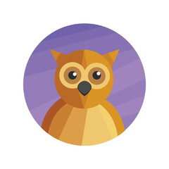 Animal avatar in cartoon design. An artful owl avatar portrayed with a whimsical design, skillfully highlighting the unique charm and grace of this magnificent bird. Vector illustration.