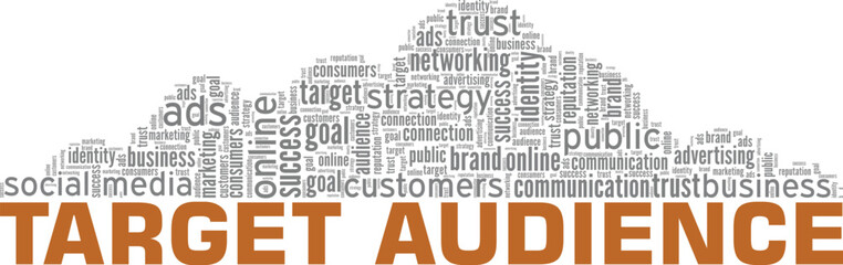 Target Audience word cloud conceptual design isolated on white background.