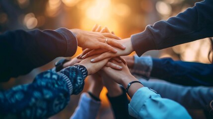 people hands were collaboration to trust in business success concept of teamwork partnership in company. Victory as a team, fighting for the success of the organization concept.