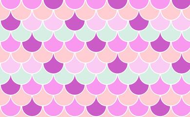 Scale Fish unicorn vivid background. Pattern skin fish. Scaled dragon underwater sea texture. Shape print snake. Fish scale element. © Tanita