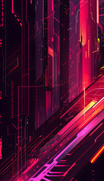 Neon Red Futuristic Background
