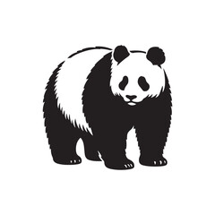 Shadows of Serenity: Panda Silhouette Series Creating a Tranquil Symphony in the Realm of Nature's Harmony - Panda Illustration - Panda Vector
