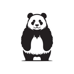 Guardian Shades: Panda Silhouettes Projecting the Calm and Watchful Nature of These Bamboo Guardians - Panda Illustration - Panda Vector
