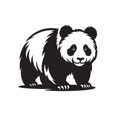 Breathtaking Elegance: Panda Silhouettes Evoking Awe with Their Graceful and Timeless Silhouettes - Panda Illustration - Panda Vector
