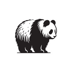 Graceful Guardians: Panda Silhouettes Standing Tall as Symbolic Guardians of the Enchanting Bamboo Realm - Panda Illustration - Panda Vector
