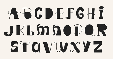 English Letters Latin Font Trend Cut Out Alphabet 