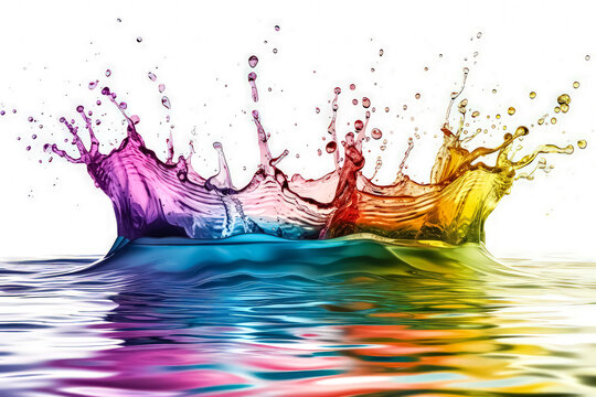 colorful water splashes photo art