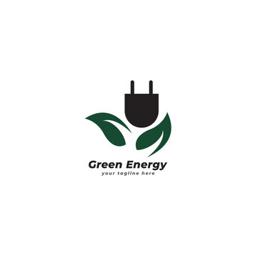 vector illustration of green energy logo design template with creative idea