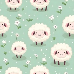 seamless pattern with sheep