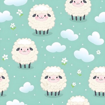 seamless pattern with sheep