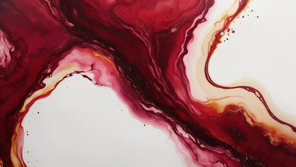 Fotobehang Abstract Maroon Natural luxury fluid art alcohol ink painting Background © Reazy Studio
