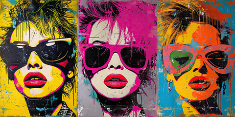Glamorous Glam Rock Gallery: A Fusion of Retro and Modern Vibes, Showcasing Glam Rock-era Art and 80s Music Memorabilia, Offering a Nostalgic Yet Contemporary Tribute to the Iconic 80s Music Culture