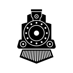 Vintage Old Locomotive Engine icon or logo Design Vector © arum